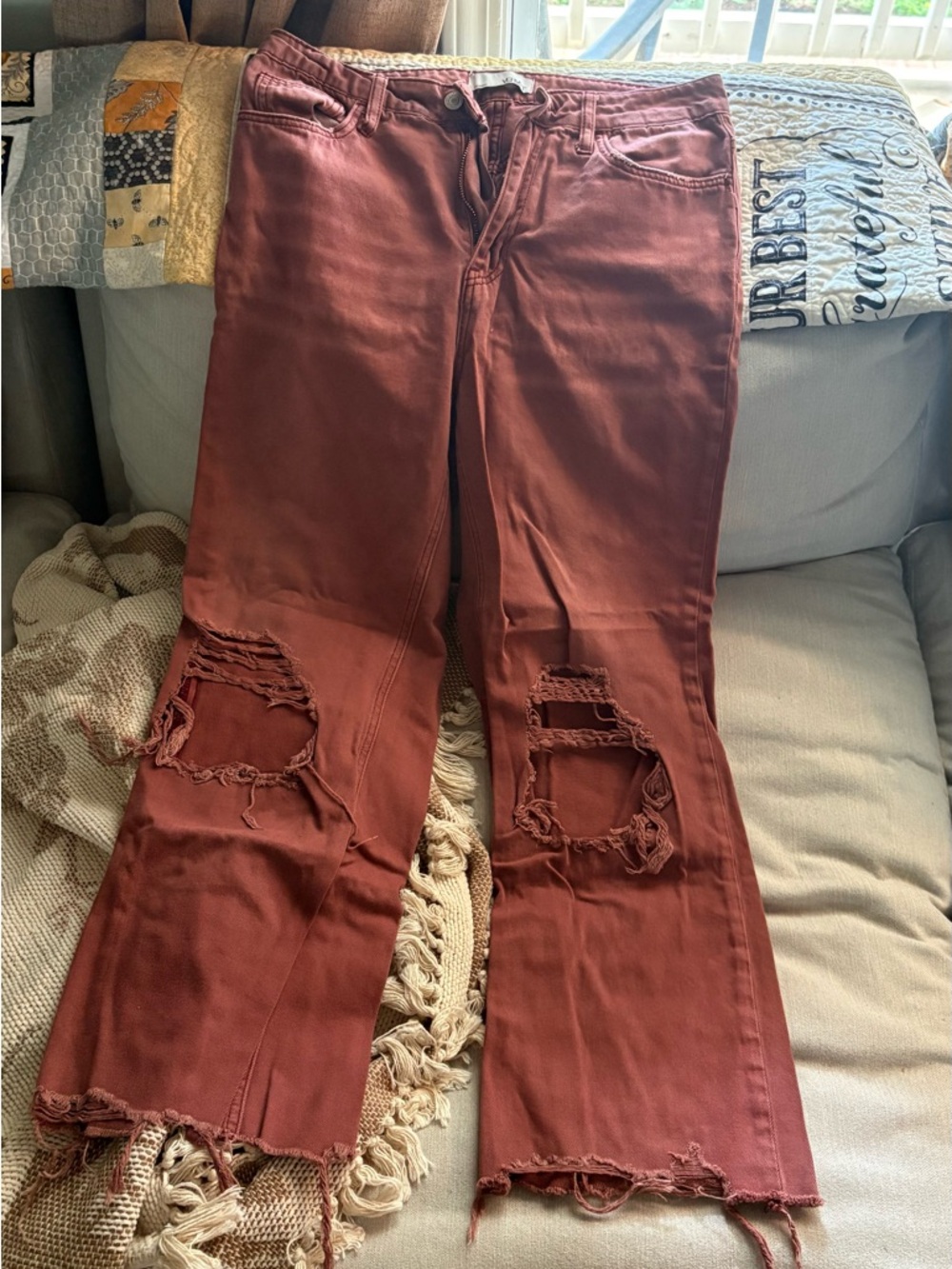 Vervet Rust Corduroy Flare Jeans